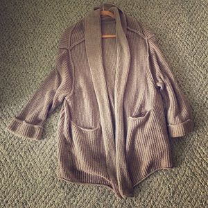 NWOT Free People light pink oversized cardigan